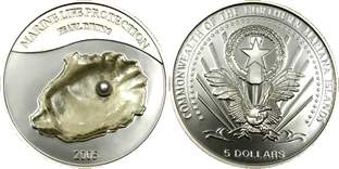 Монета с натуральным жемчугом